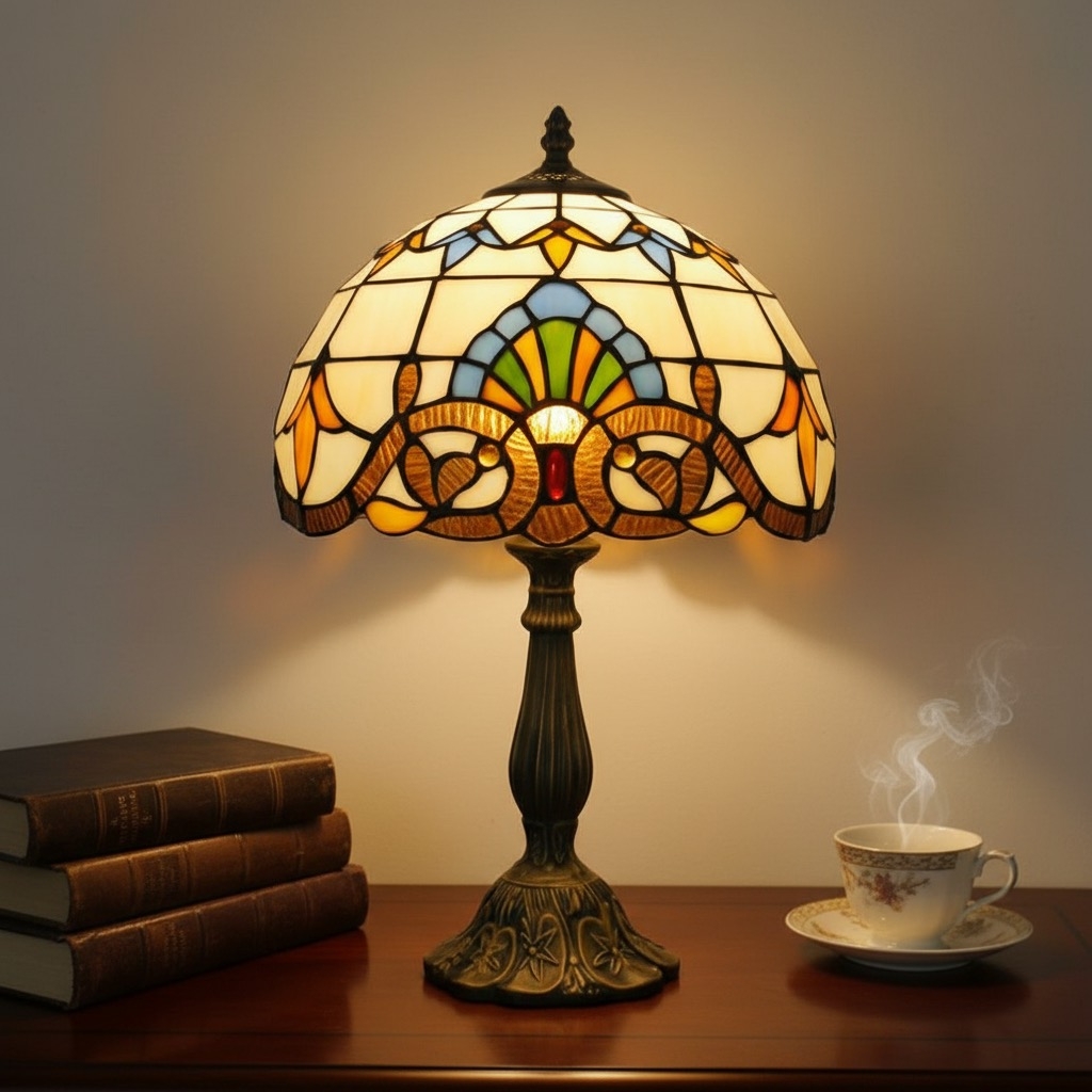 Painted Glass Table Light