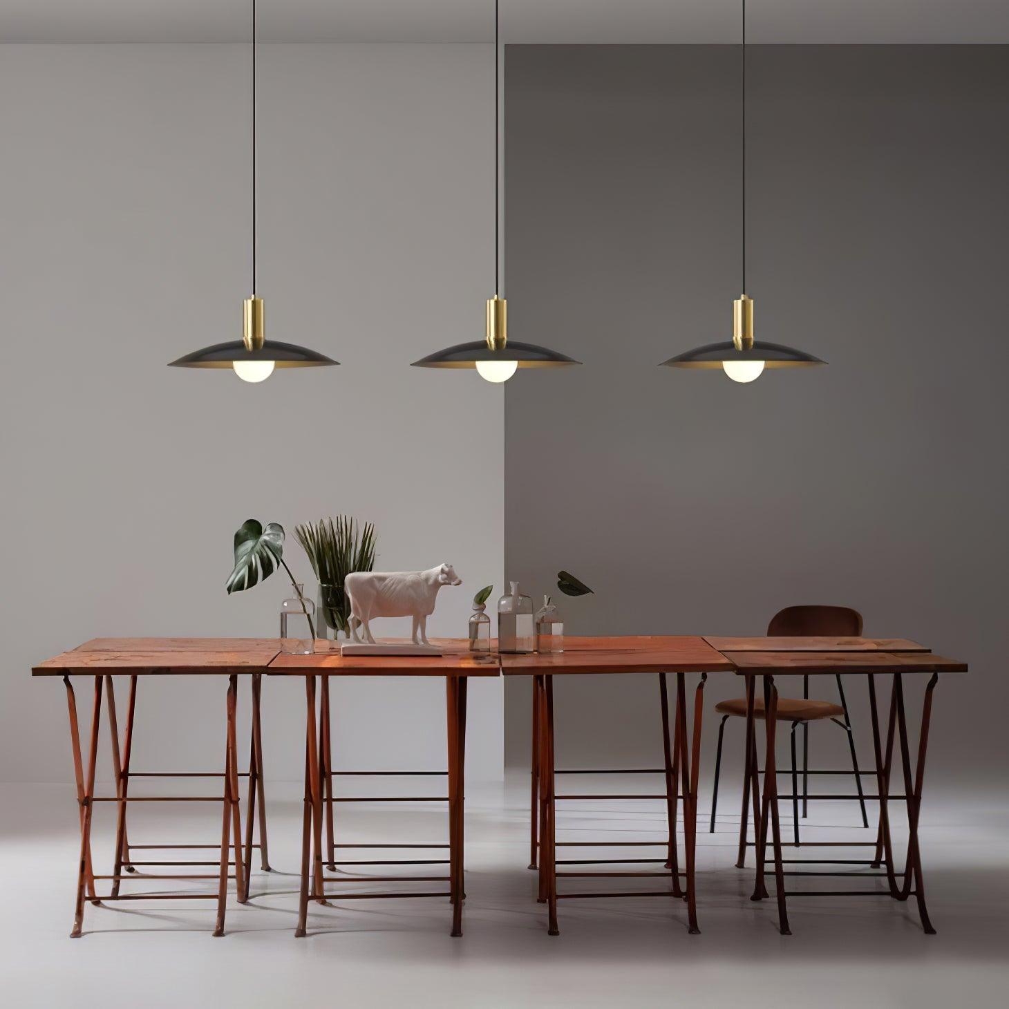 Brass Flared Pendant Lamp T1585