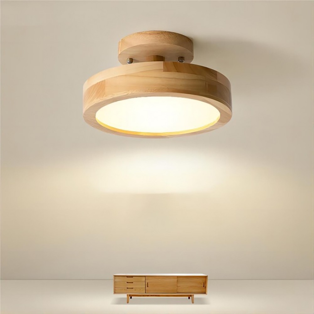 Nordic Macaroon Wooden Round Ceiling Lamp S90