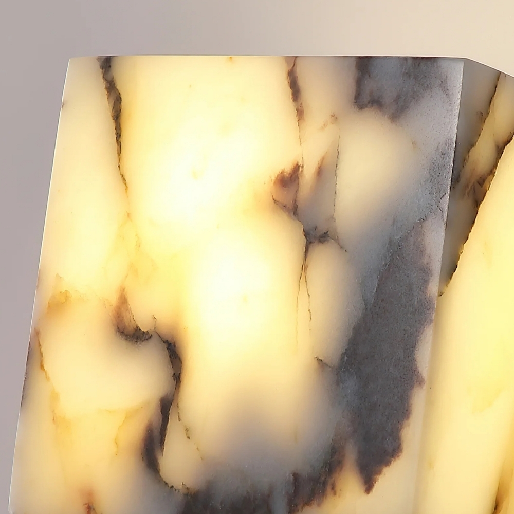 Alverra Modern Wall Sconce Geometric Stone Design - Ambient Wall Lighting for Living Space T1204