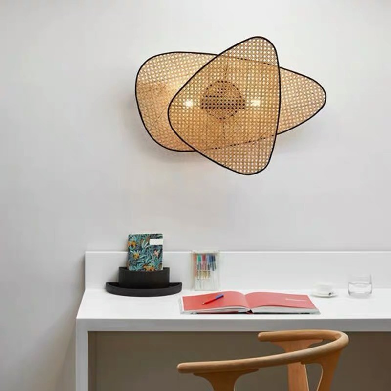 Rustic Wall Light – Rattan Design for Living Room