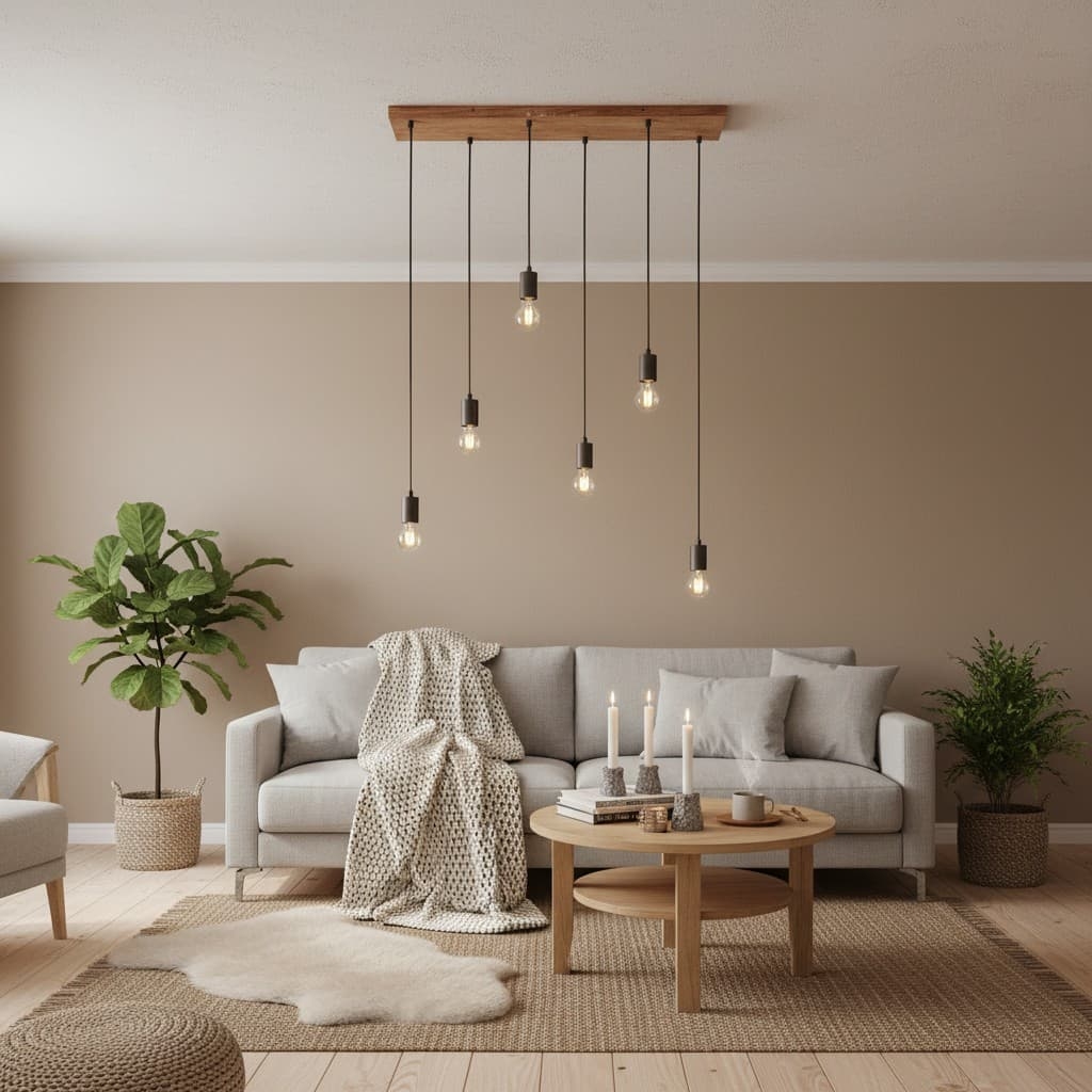 Vornix 6-Light Linear Pendant - Timber Beam Modern Industrial Fixture for Kitchen Island Dining Room T853