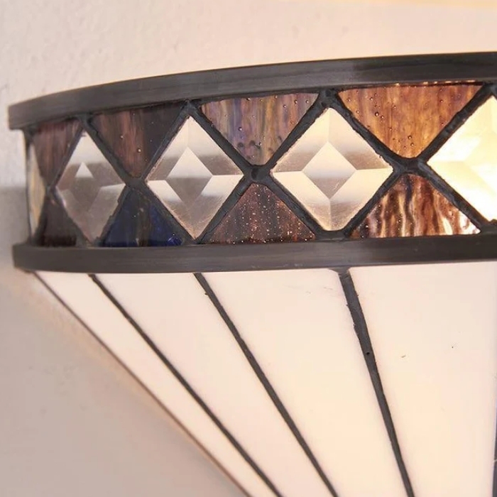 TiffStar Wall Lamp - Vintage Stained Glass for Hallways and Bedrooms T831