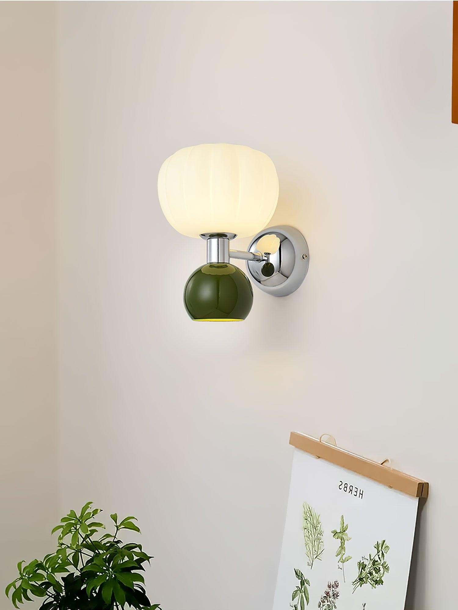 Cream Style Bedroom Bedside Pumpkin Wall Sconce M437