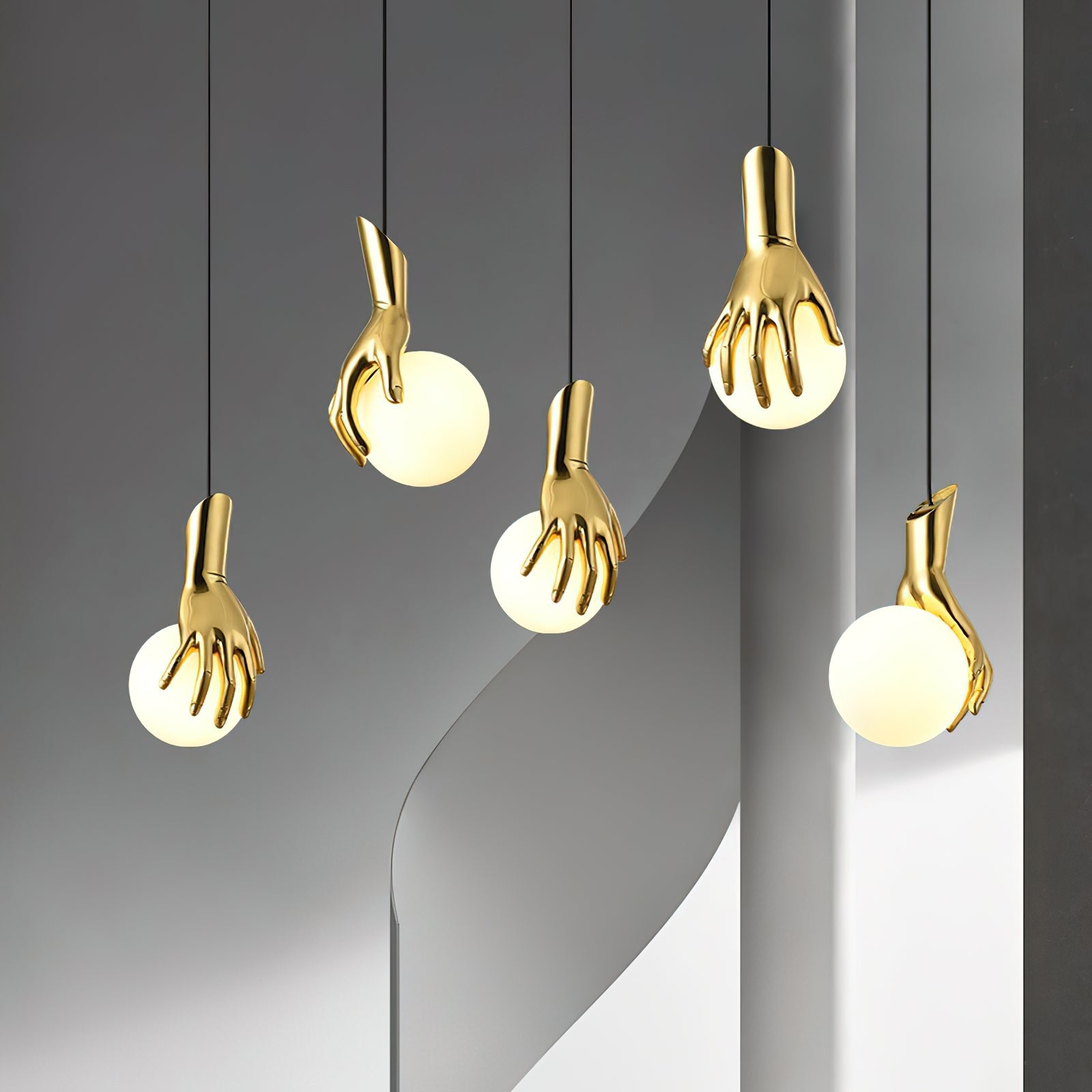 Hand Holding Globe Pendant Light T1675