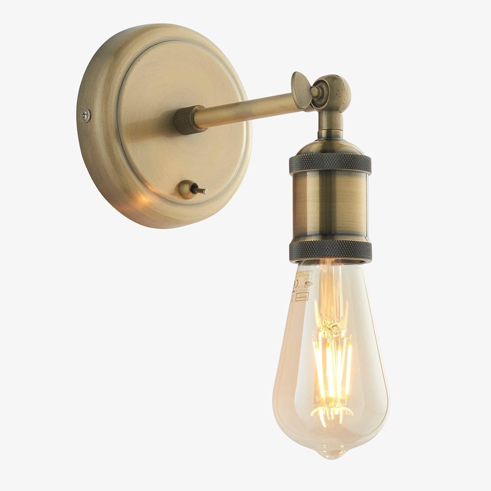 Vintage Hal Brass Adjustable Wall Light for Living Room T468