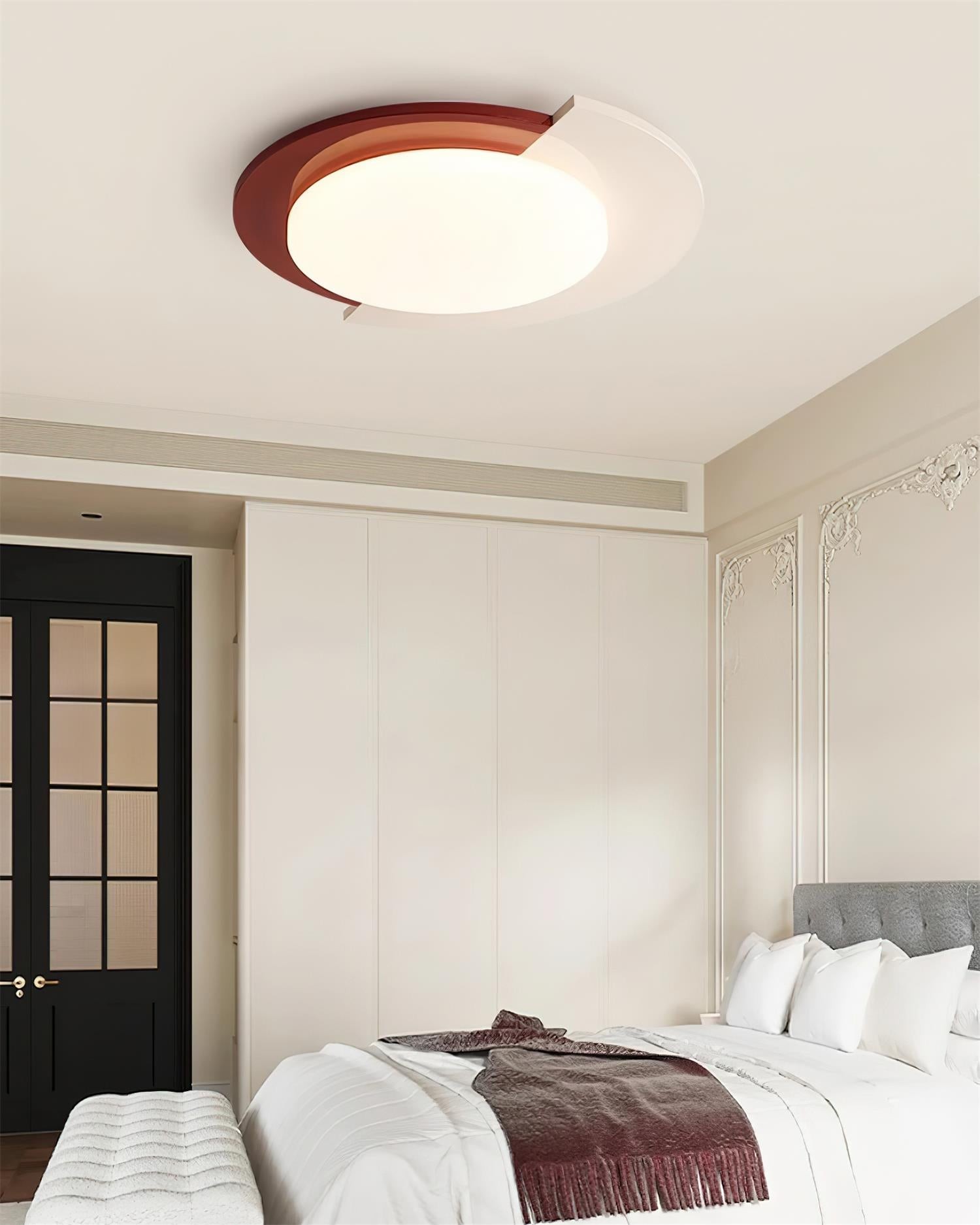 Red And White Round Ceiling Light M102