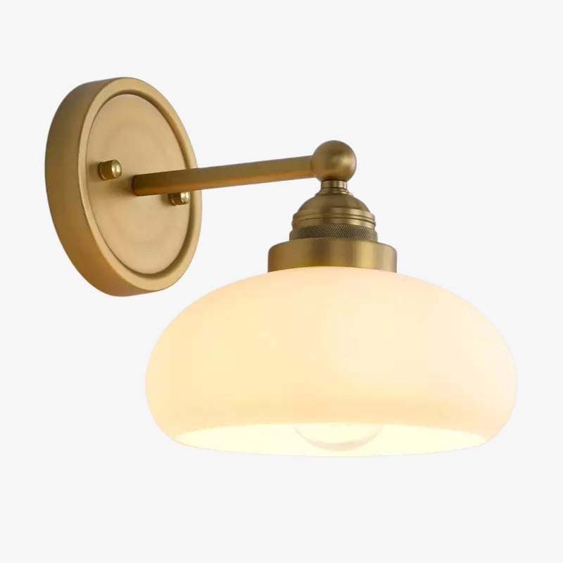Velora Vintage Industrial Wall Sconce with Glass Shade for Hallway and Entryway T512