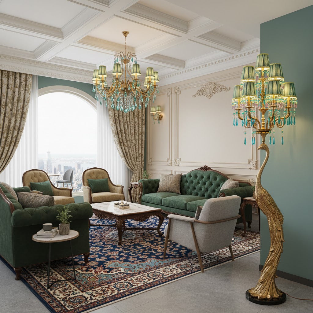 Perky Peacock Floor Lamp T1985