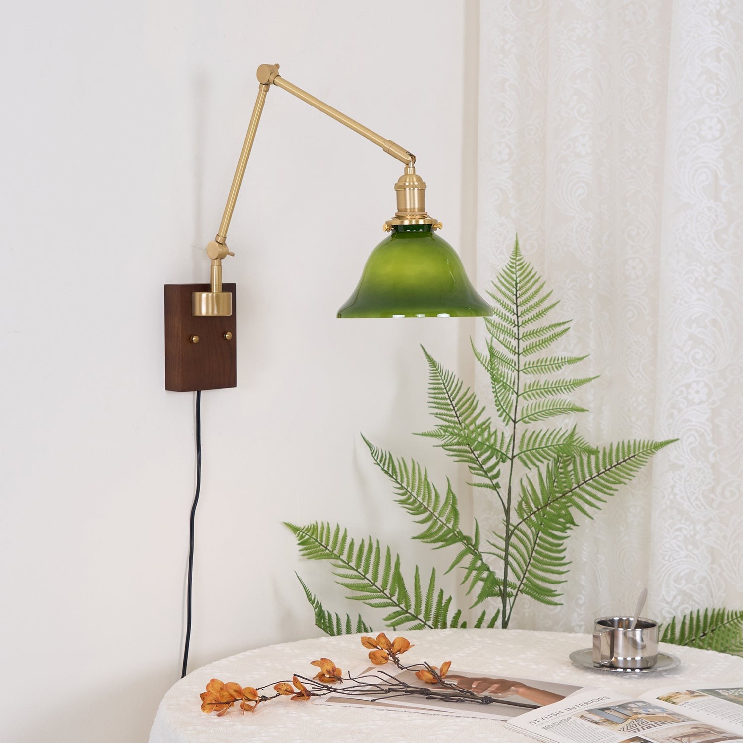 Banker Swing Arm Plug In Wall Light M188