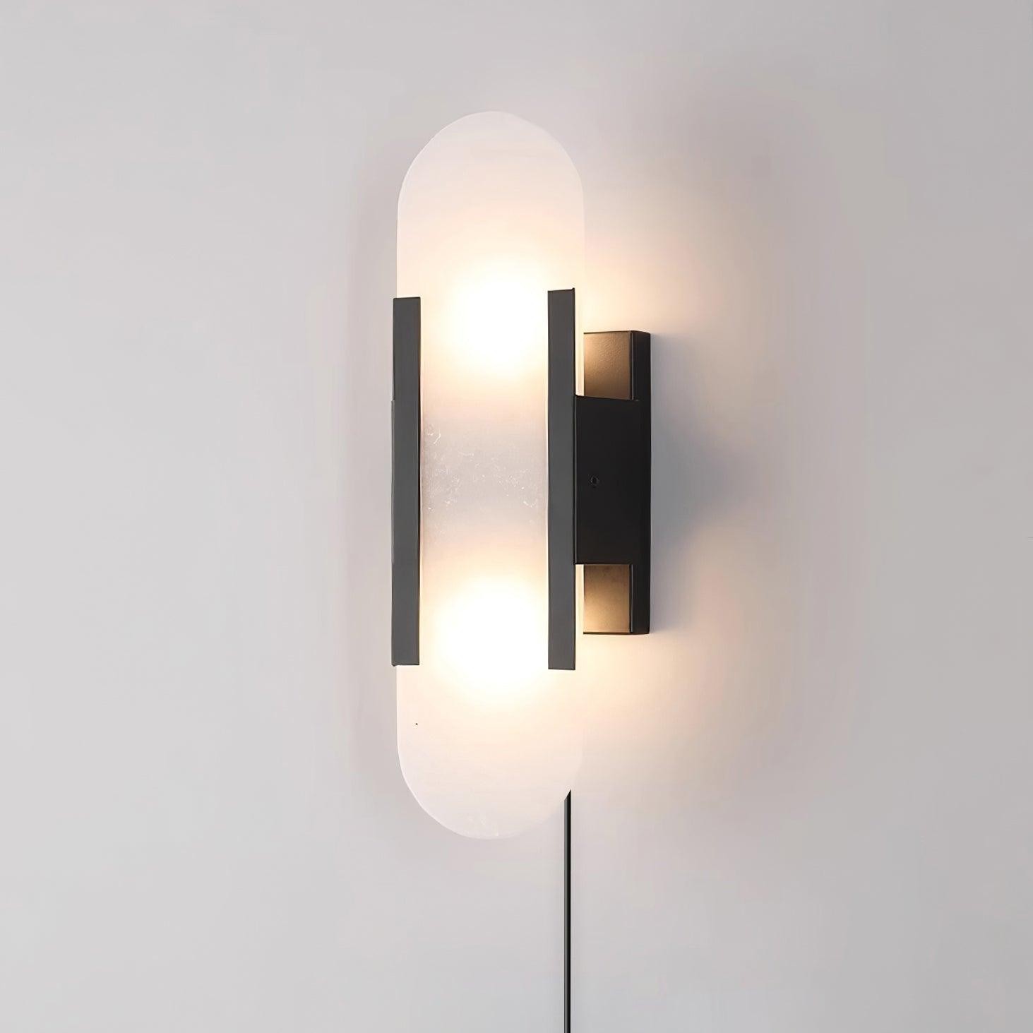 Alabaster Elongated Plug In Wall Lamp M135