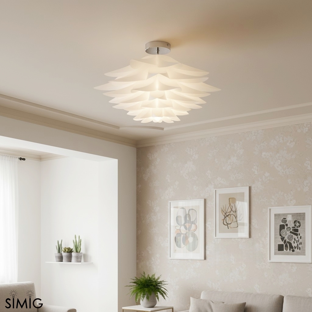 Sculptural Petal Ceiling Light – Modern Lamp for Living Room S406