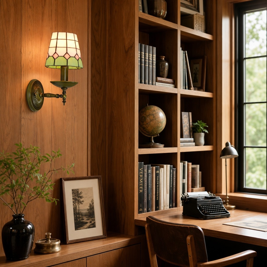 TF Tivanny Vintage Retro Stained Glass Wall Lamp for Bedrooms and Entryways T2226