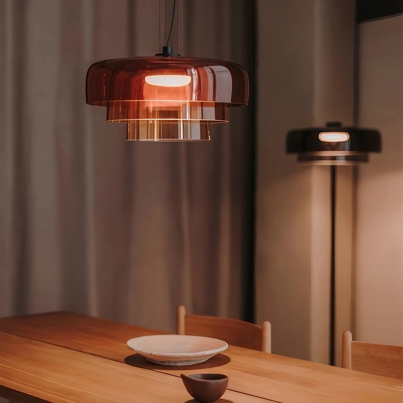 Lark 3 Shade Modern Glass Pendant Light