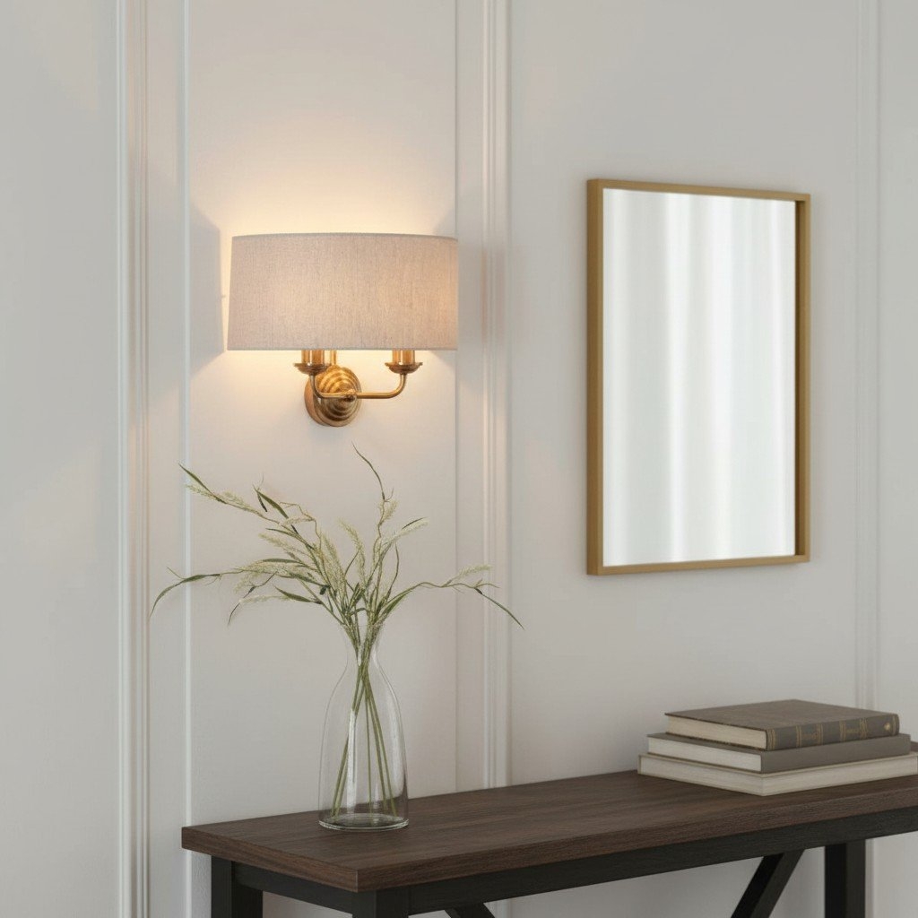 Tela Classic Wall Sconce - Elegant Fabric Shade with Metal Finish T654