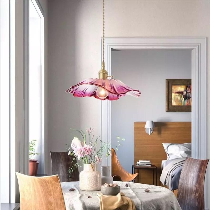 Tiffany Lotus Glass Pendant Light for Living Room S08