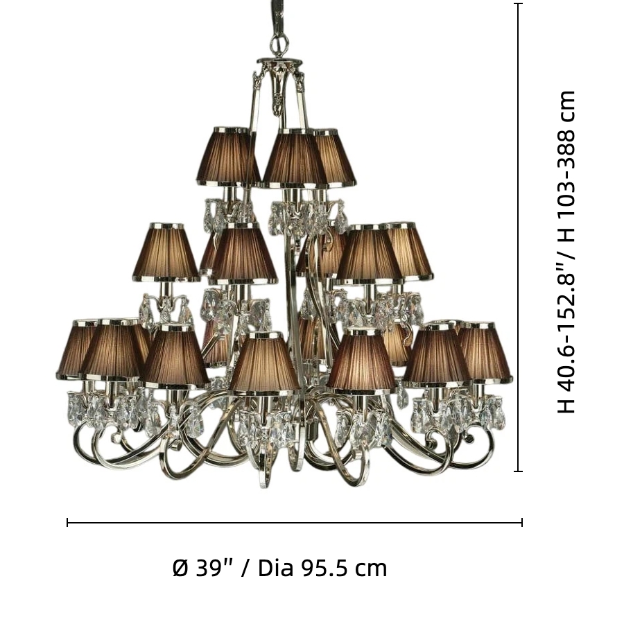 Talonis Multi-light Fabric Chandelier - Elegant Metal Curved Arms for Dining and Living T932