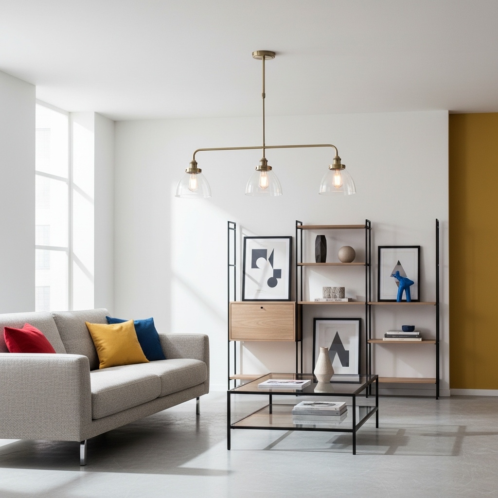 Novera Industrial 3 Light Linear Pendant Light - Modern Metal Style for Kitchen & Dining Room T1009