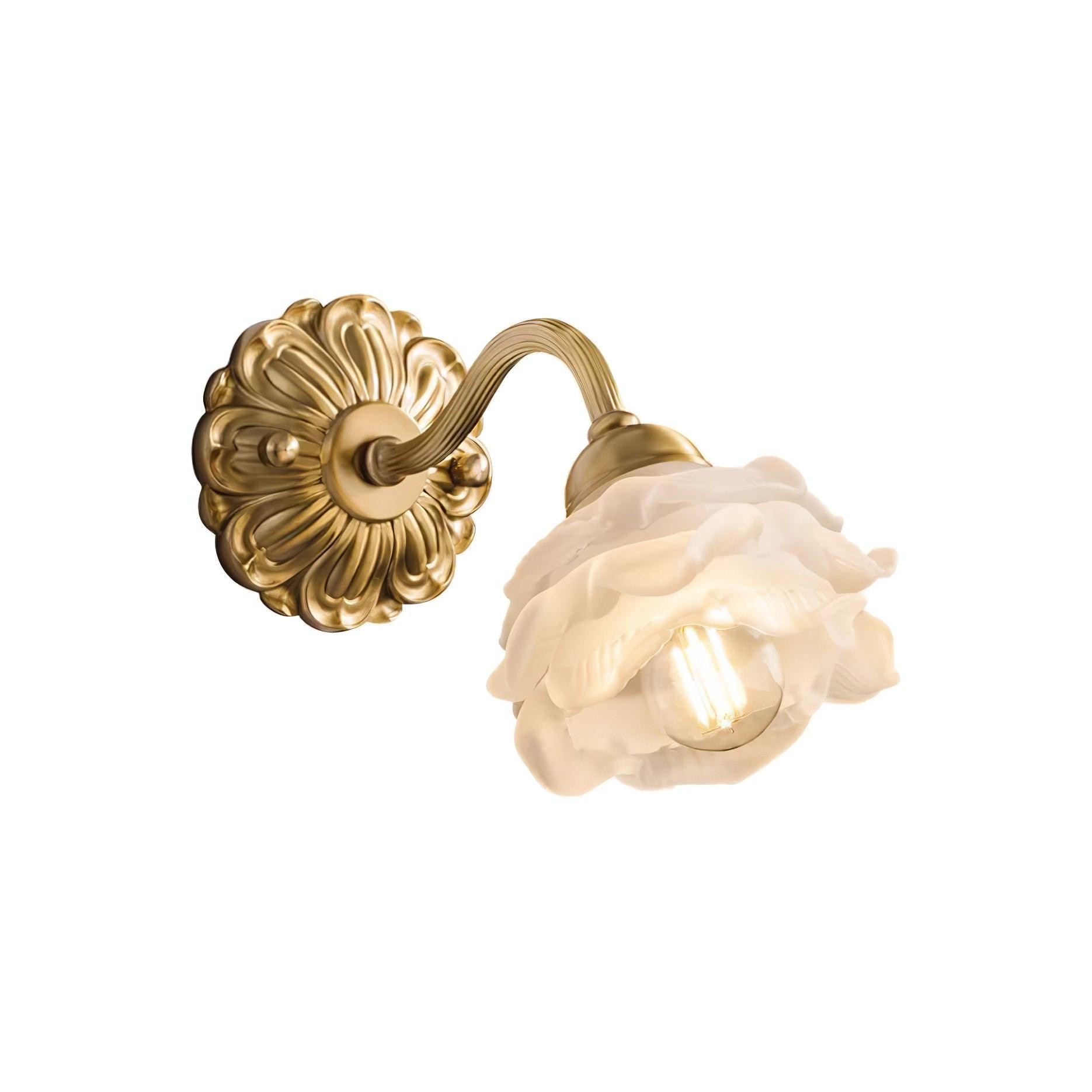 Brass Rose Wall Light M299
