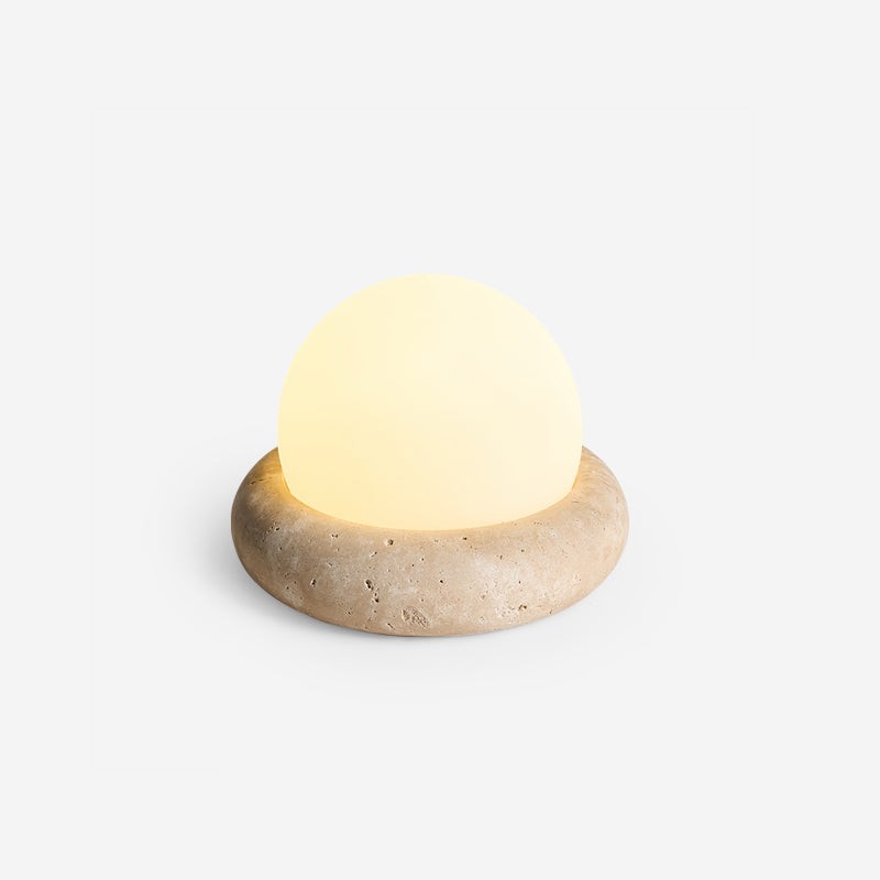 Modern Travertine Cute Mini Orb Table Lamp G40