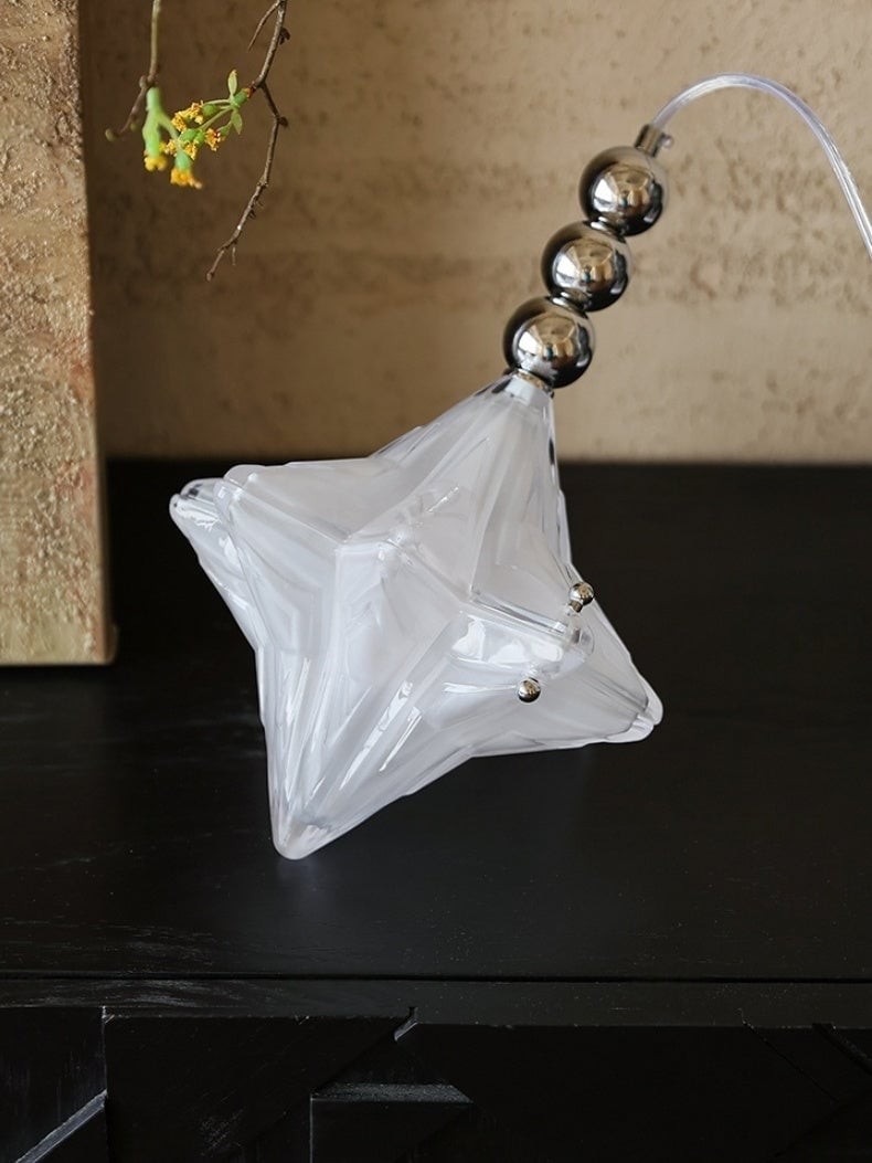 Art Deco Astris Elara Star Pendant Light - Frosted Glass Pendant with Geometric Style T434