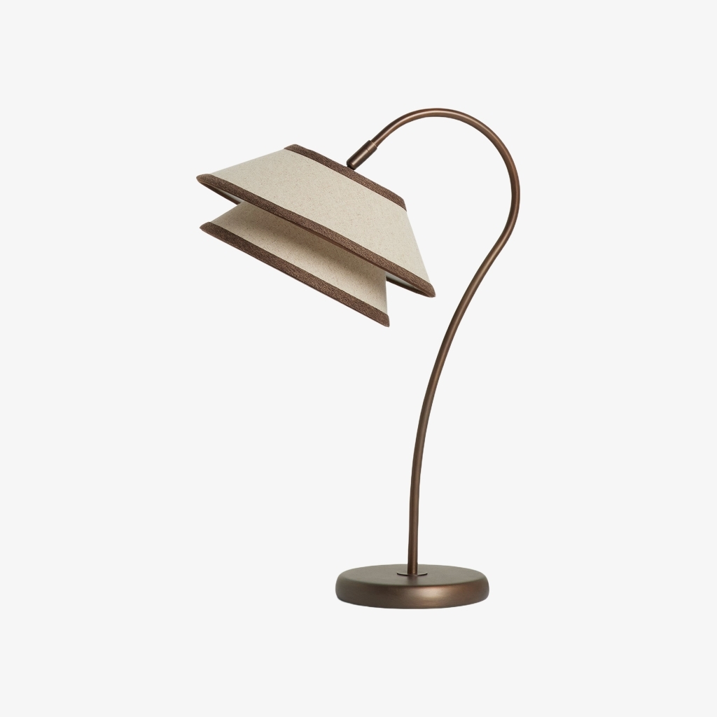 Tarivon Stacked Table Lamp - Modern Antique Linen Shade for Bedroom & Living Room T707