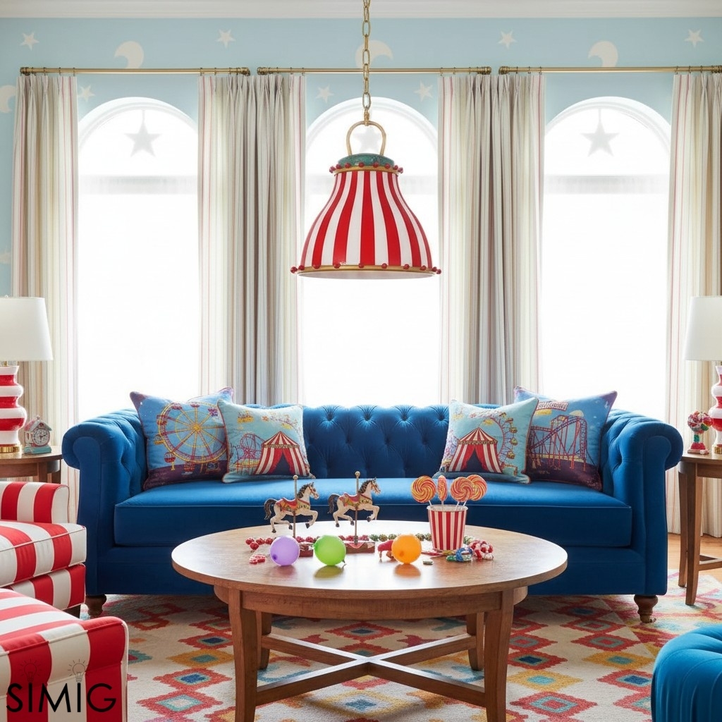 Festilo Circus Striped Glass Pendant for Dining & Living Spaces M66