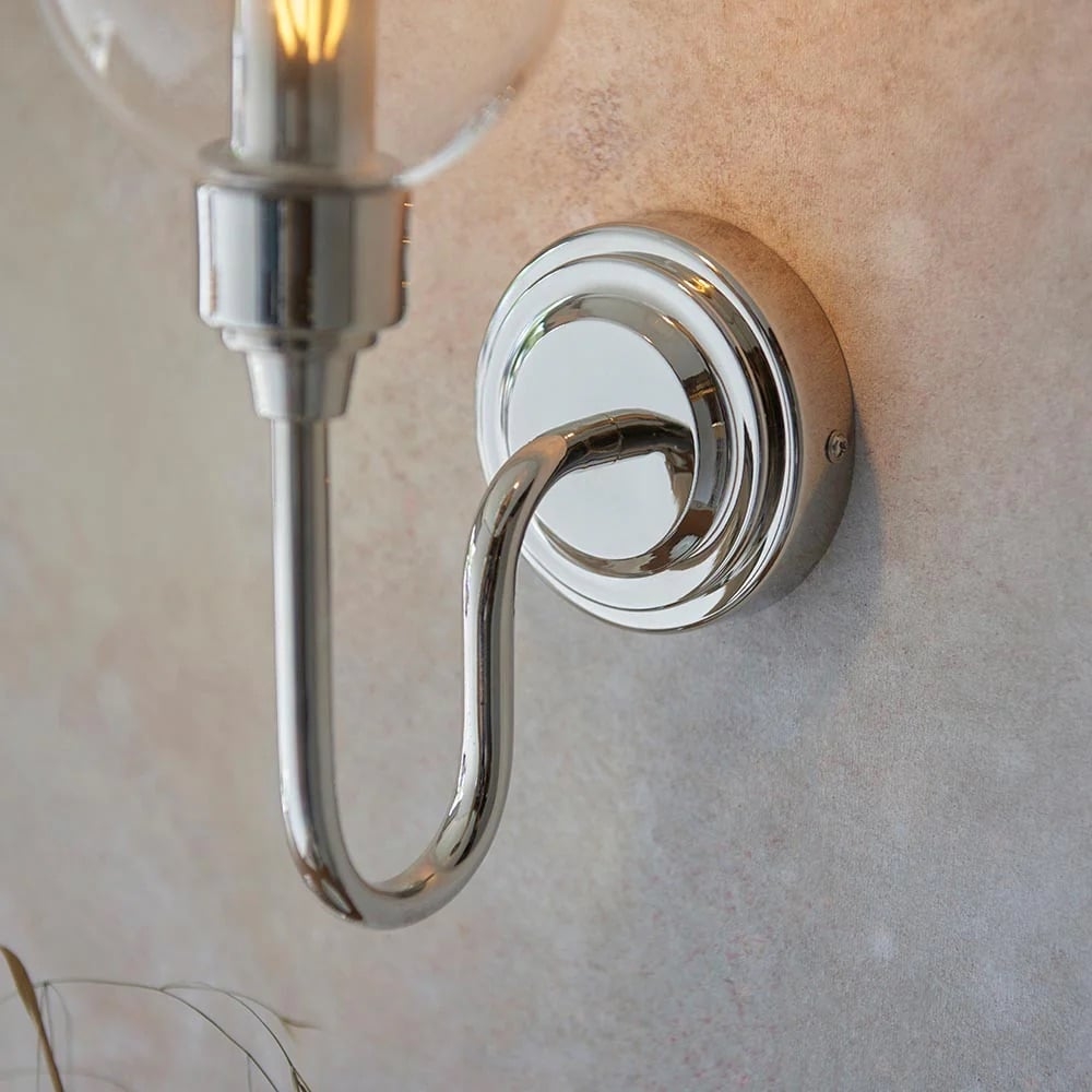 Clarione Art Deco Wall Light with Clear Glass Shade - Modern Metal Design for Hallways T918