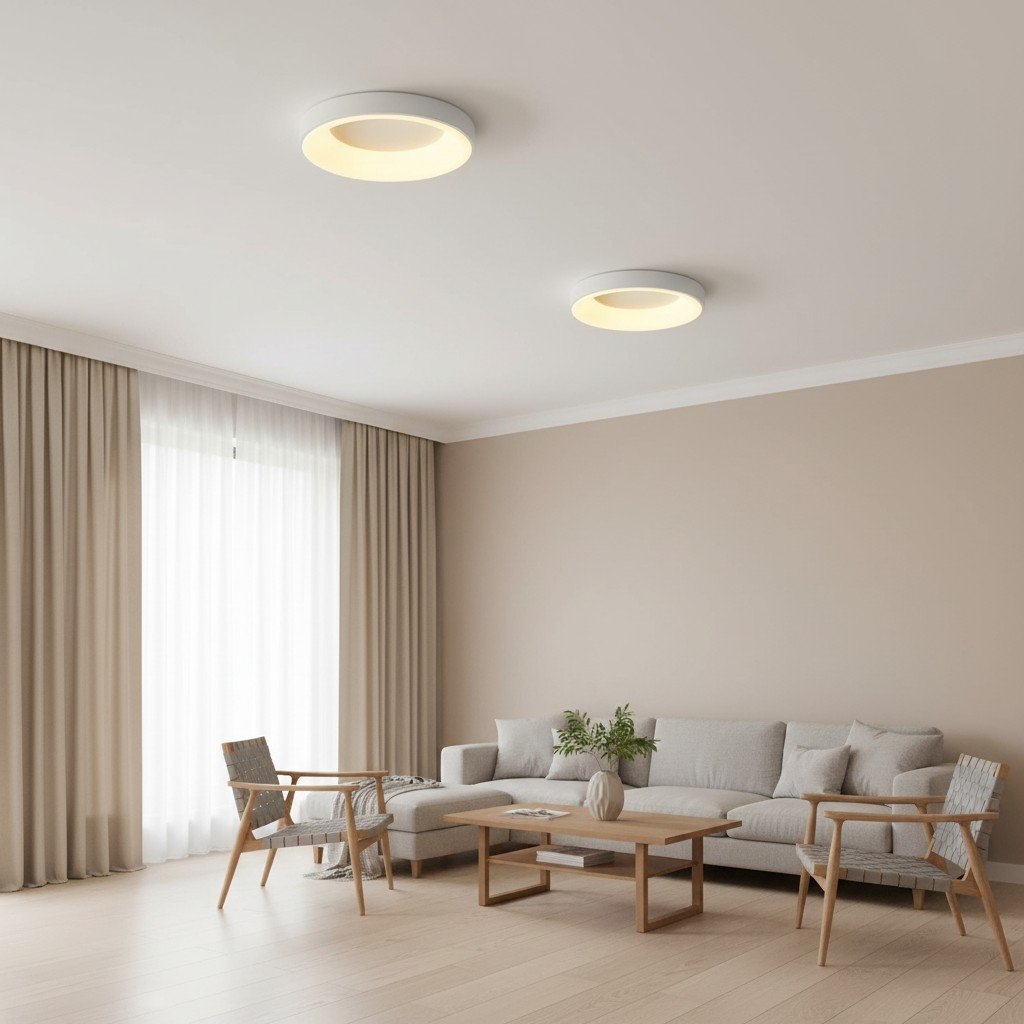 Lumiflexa Ultra Thin Round LED Ceiling Light – Minimal Hallway Design T523