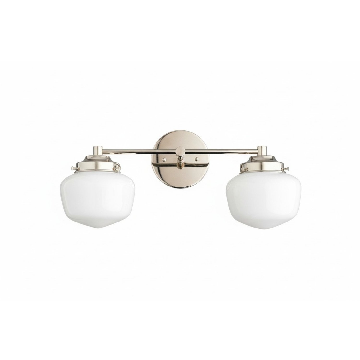 Opalume Glass Art Deco Vanity Light - Bathroom Wall Sconce with White Glass Shades T306