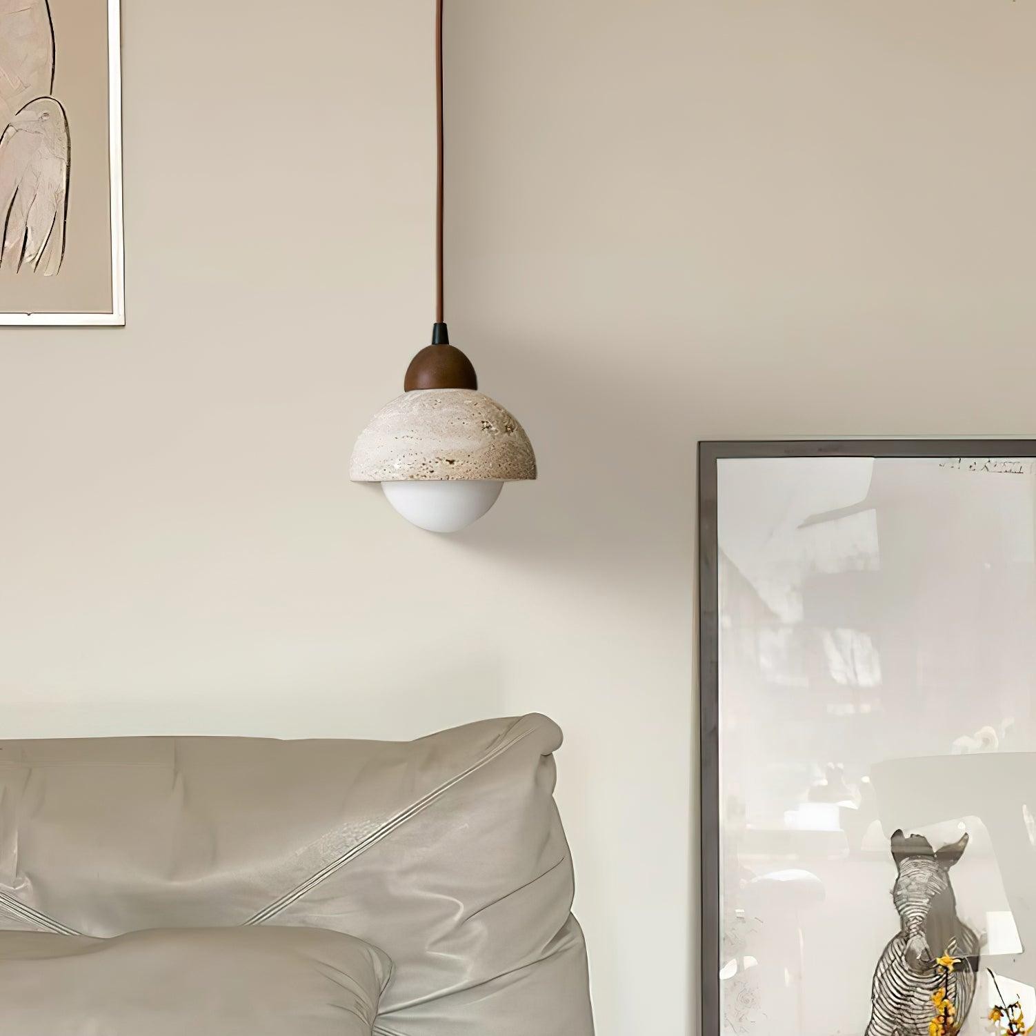 Yellow Travertine Wabi-Sabi Style Pendant Lamp M97