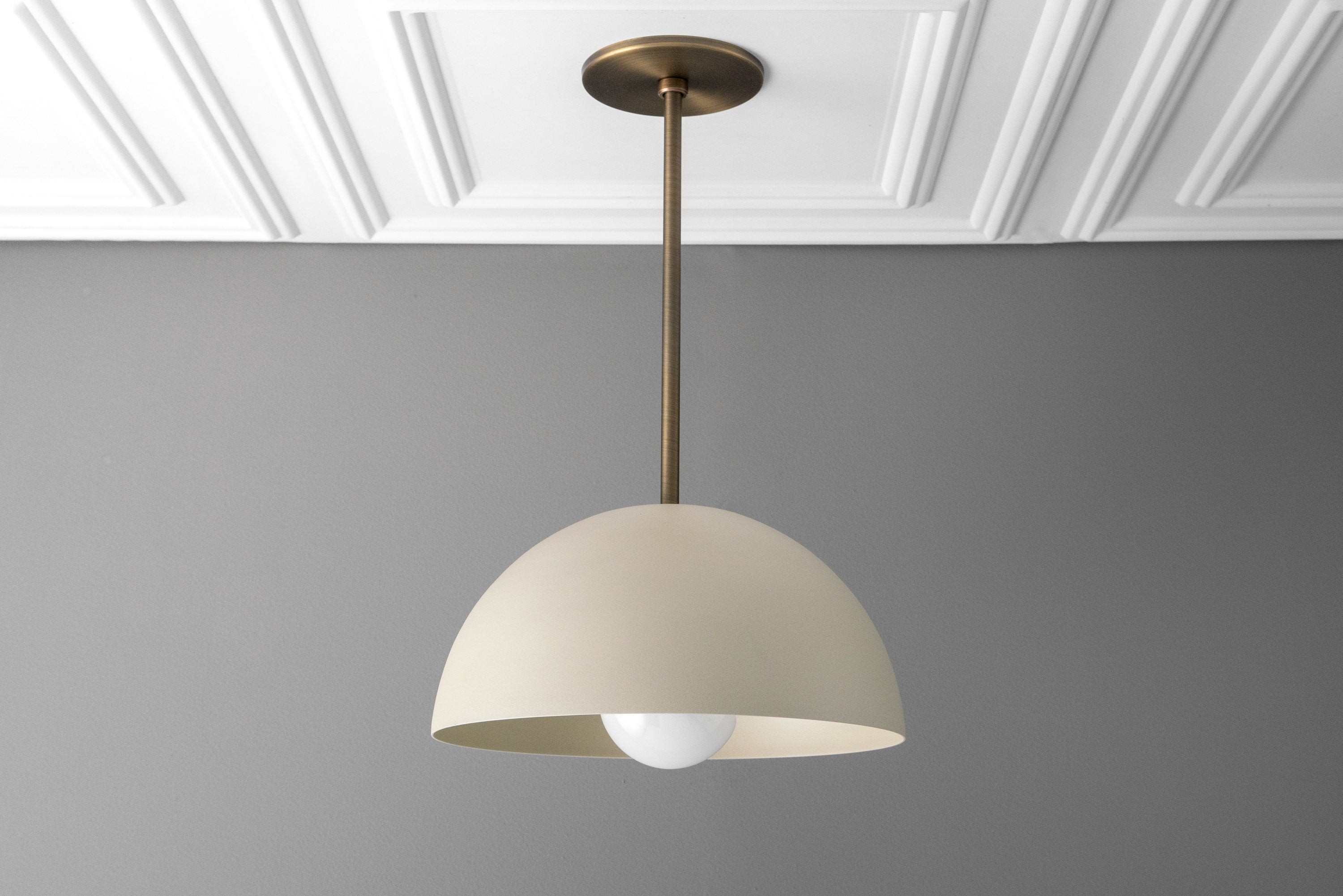 Metio Dome Neutral Dome Pendant - Modern Metal Accent Lighting T381