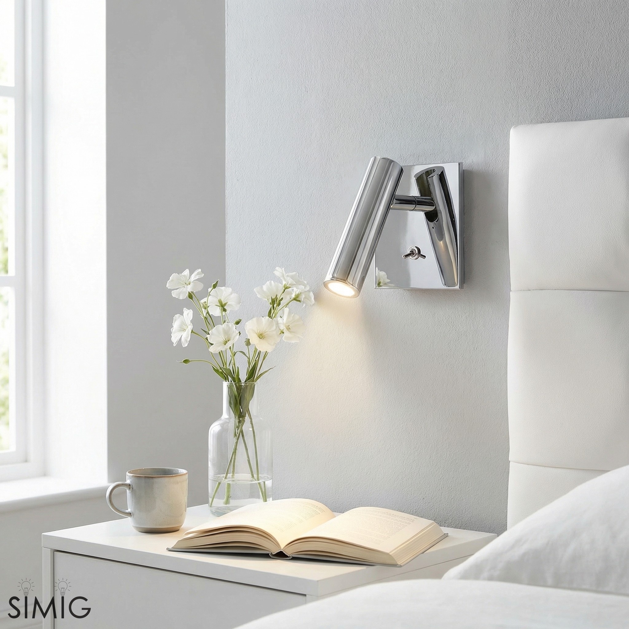 Slimlux Rotating Head LED Wall Sconce - Modern Minimal Wall Light for Bedroom T1164