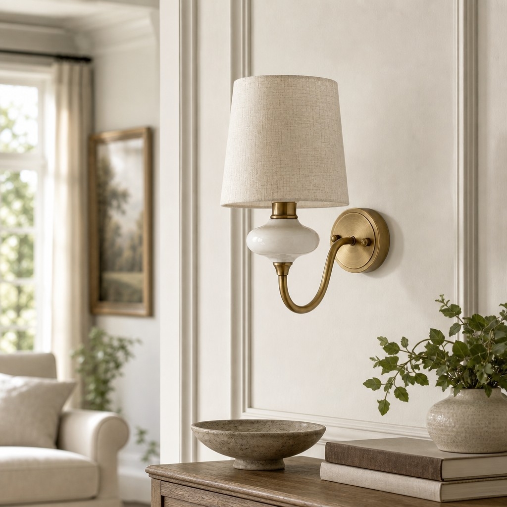 Shellure Ceramic Seashell Wall Lamp - Elegant French Style Bedroom Accent Light T2222
