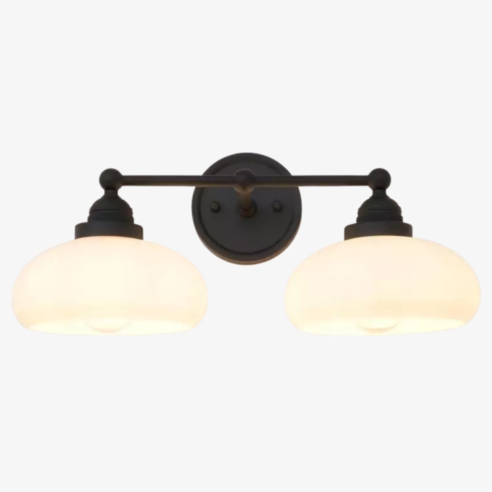 Riven Milk White Glass Globe Industrial Wall Lamp - Stairway Safety Light T1060