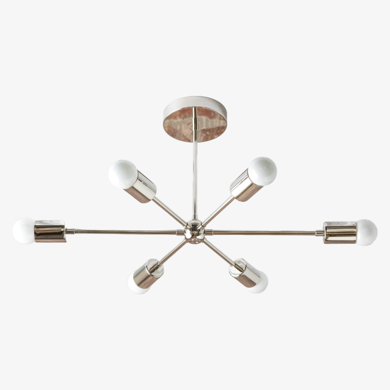 Mobilux Line Mid Century Modern Chandelier - 6 Heads Hanging Ceiling Light T312