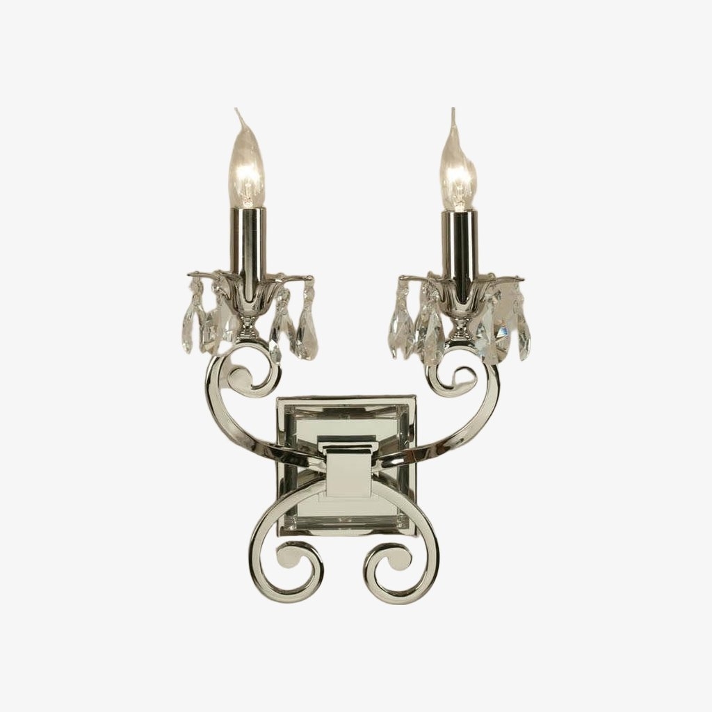 Talonis Crystal Accent Wall Light - Curved Chrome Arm Design for Living and Hallway Spaces T984