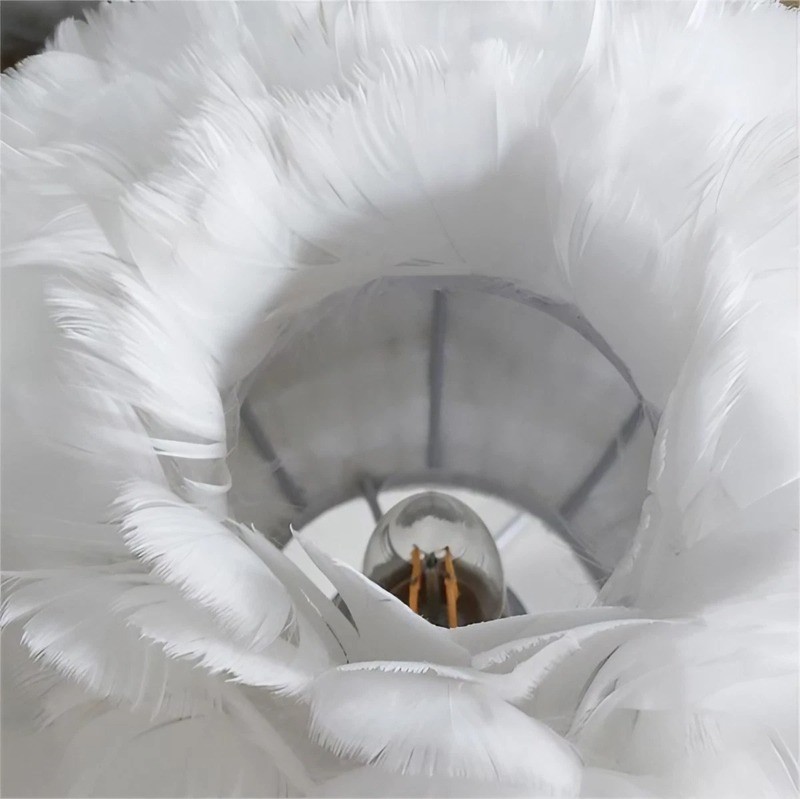 Modern Feather Table Lamp for Bedroom