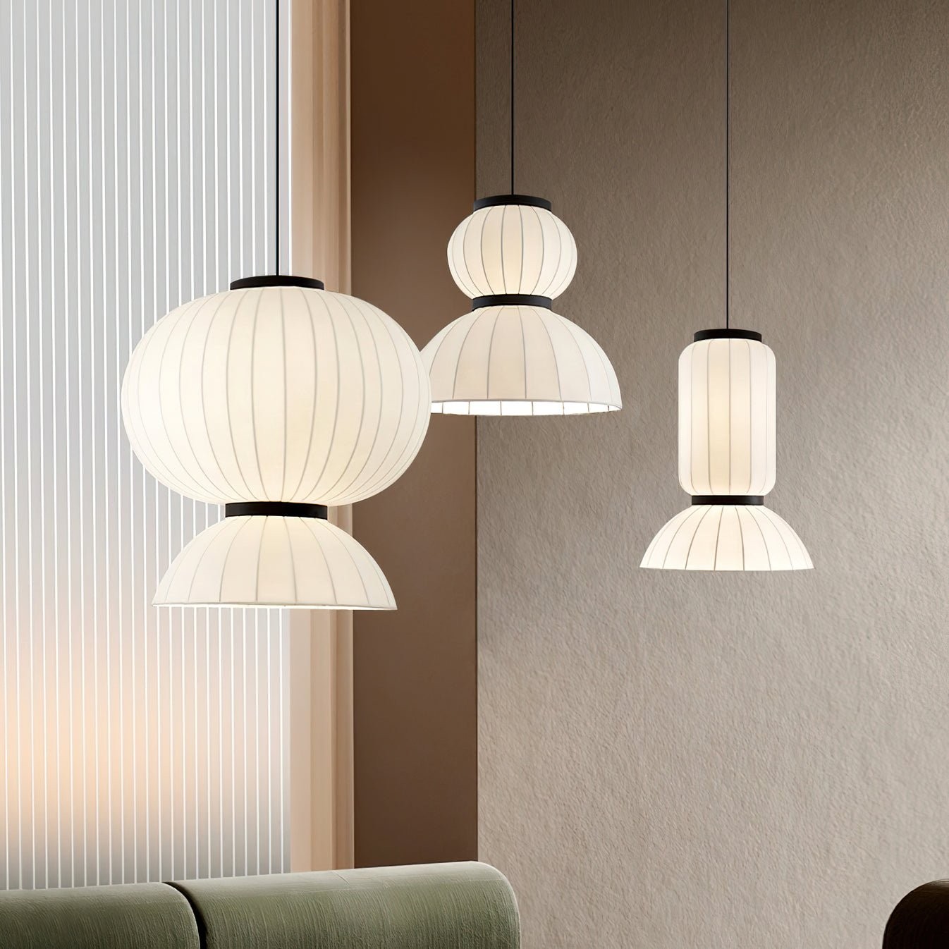 Mulberry Silk Lantern Pendant Light M433
