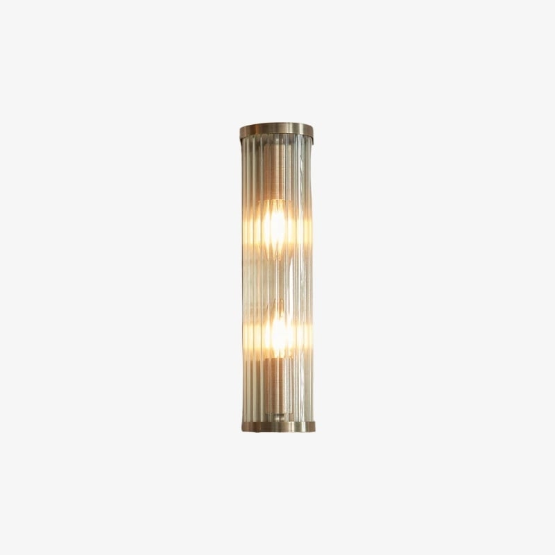 RibGlow Art Deco Ribbed Glass Wall Light - Vintage-Inspired Sconce for Living Room T841