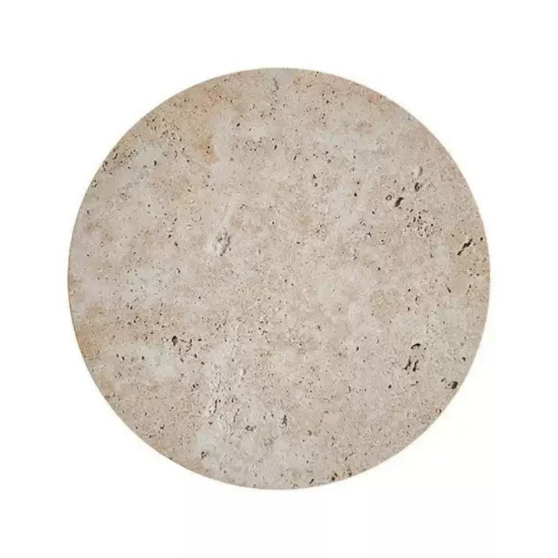 Wabi Sabi Travertine Round Wall Light - Minimalist Stone Disc Sconce S310