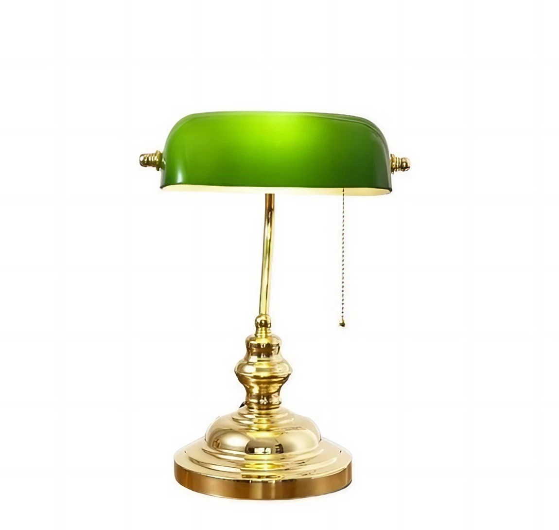 Classic Green Glass Bankers Table Lamp