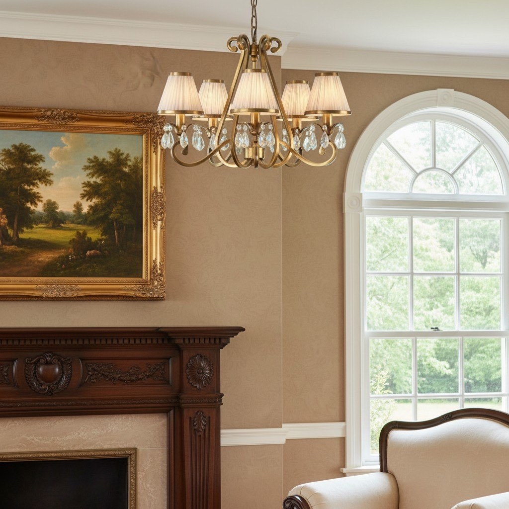 Talonis Multi-light Fabric Chandelier - Elegant Metal Curved Arms for Dining and Living T932