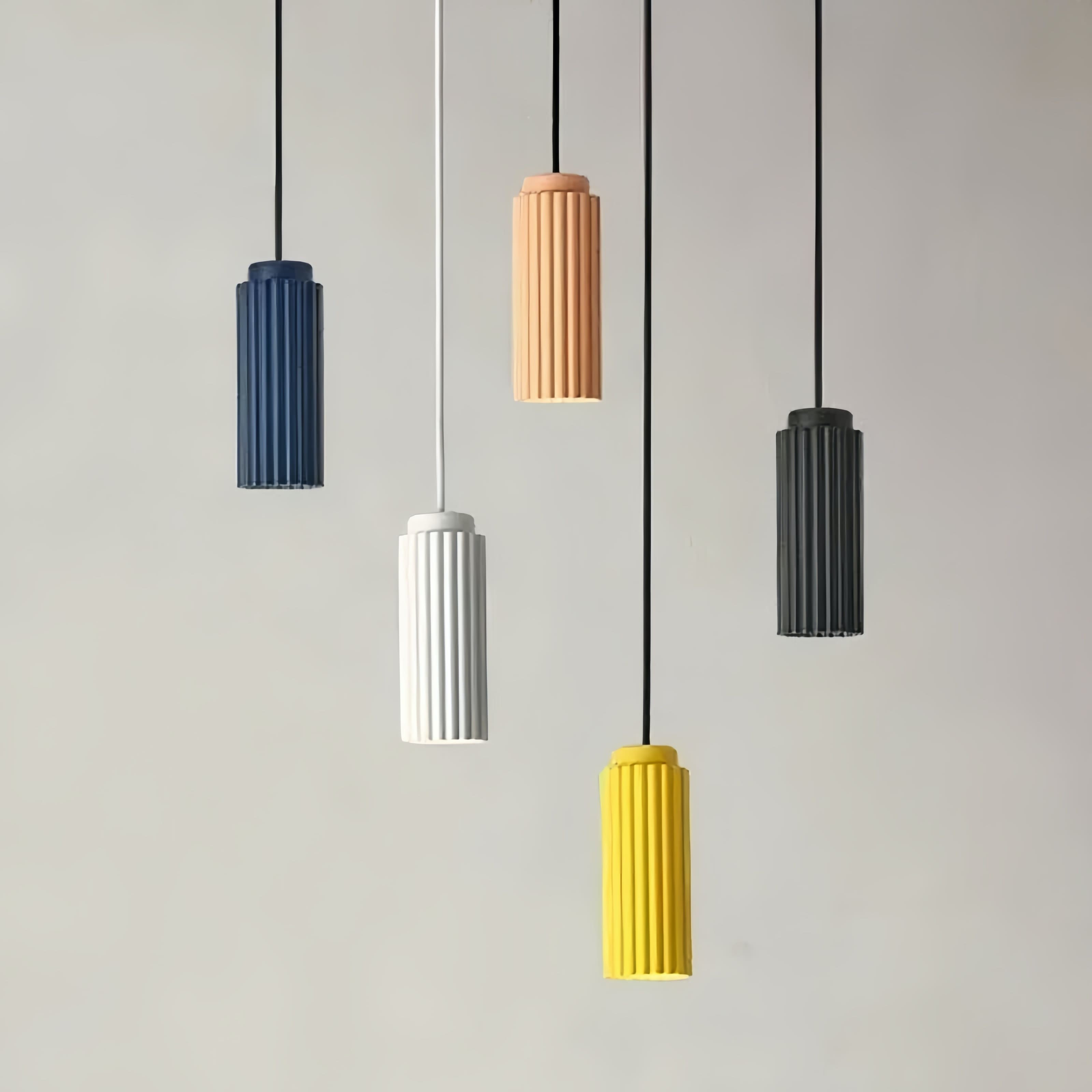 Nordic Cylinder Pendant Light – Textured Minimalist Ambient Lighting S238