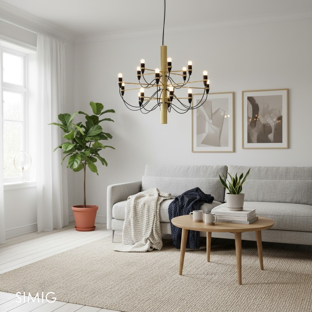 Tendrila Multi-Light Chandelier - Industrial Style Pendant Light for Dining Room