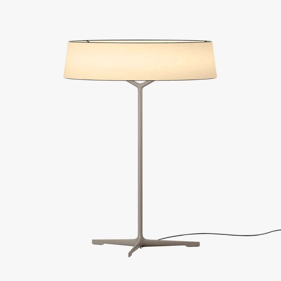 Delvara Modern Decorative Table Lamp - Metal Base Desk Lamp with Parchment Shade for Nightstand T1147