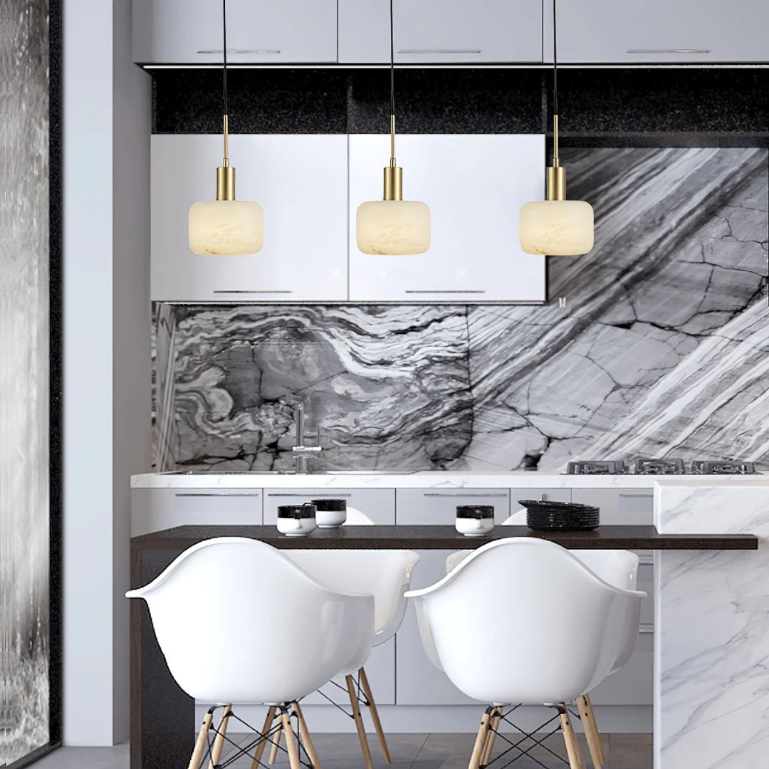 Velia Acorn Alabaster Minimalist Pendant Light T2168
