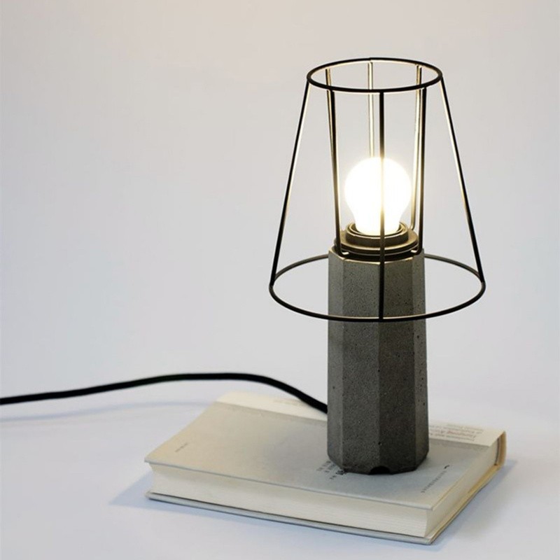 Trapezium Cement Table Lamp