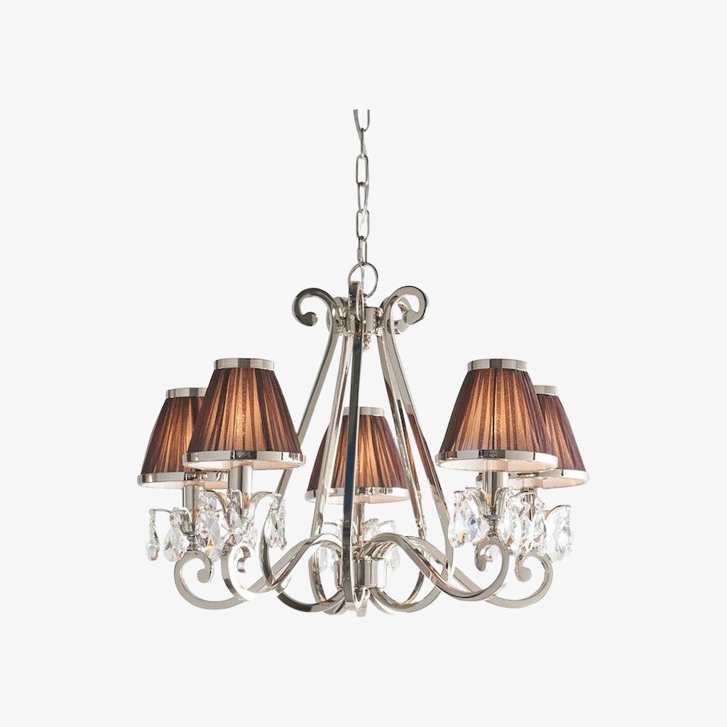 Talonis Multi-light Fabric Chandelier - Elegant Metal Curved Arms for Dining and Living T932