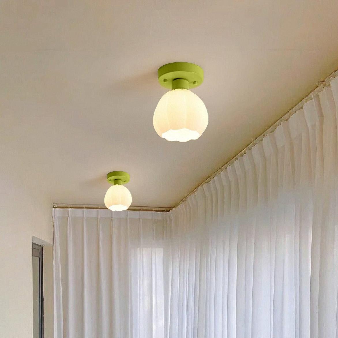 Flower Shaded Semi Flushmount Light M279